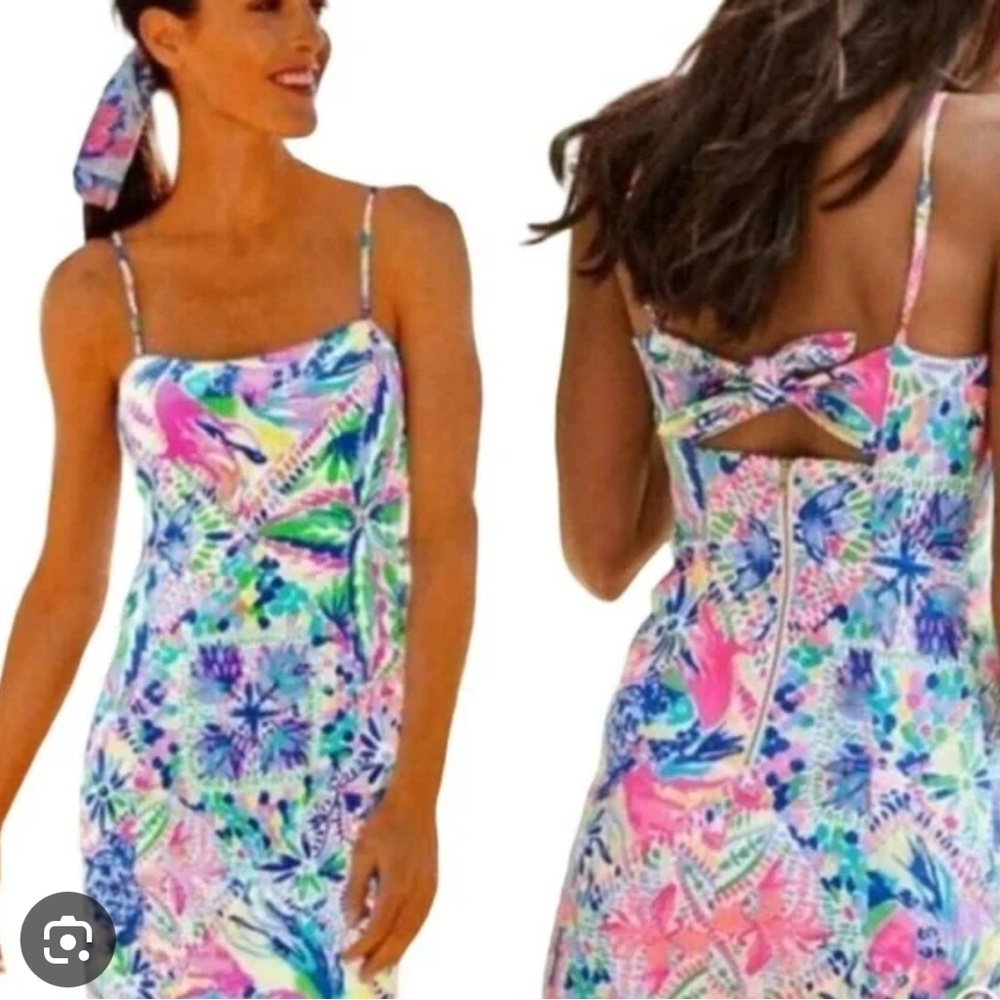 Lilly Pulitzer Shelli Stretch Shift Dress in Dancing On The Deck size 8